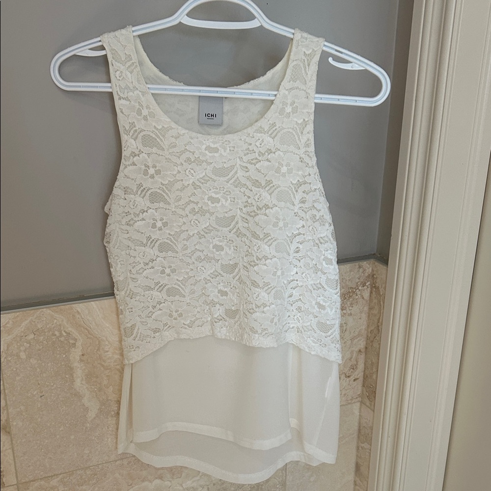 Women's White Lace Tank Top